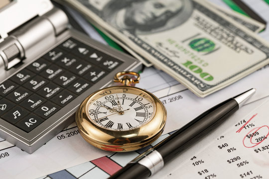 Items for doing business in the office on the table