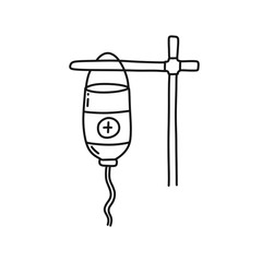 medical dropper doodle icon, vector illustration