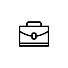 Portfolio bag icon, black line art icon on white background vector illustration for website, mobile application, presentation, infographic, Business bag concept sign design