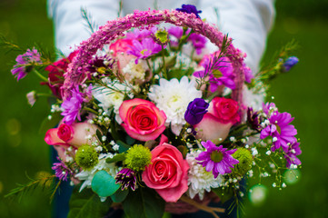 bouquet of pink roses