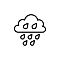cloud rain icon in line art style, From forecast, Climate and Meteorology icons, widget icons, icon vector illustration eps 10