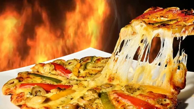 Yummy pizza steaming hot is allways  good