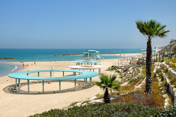 Obraz premium Top view of the city beach in Ashkelon