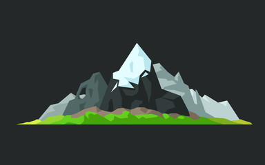 mountains with ice on edges