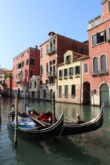 Fototapeta na wymiar Beautiful Gondolas in Venice