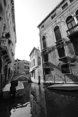Fototapeta premium Venice reflection black and withe