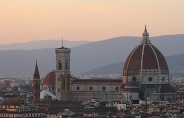 Santa Maria del Fiore Cathedral at the sunset