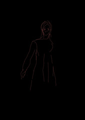 Szkic kobiety w masce