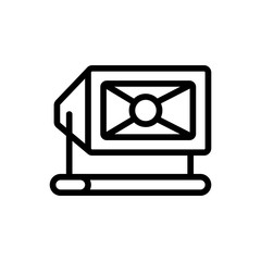 square led floodlight icon vector. square led floodlight sign. isolated contour symbol illustration