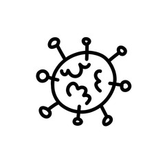 coronavirus doodle icon, vector illustration