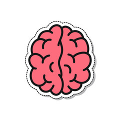 brain doodle icon, vector illustration