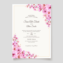Fototapeta na wymiar beautiful cherry blossom invitation card template