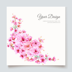 beautiful cherry blossom invitation card template
