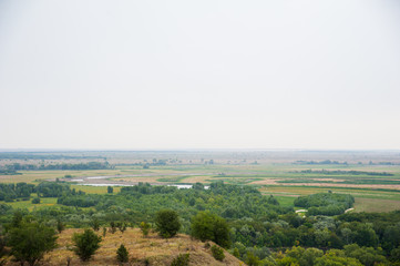 Steppe, not high mountains covered with forests. Landscape