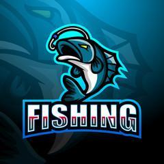 Fishing mascot esport logo design
