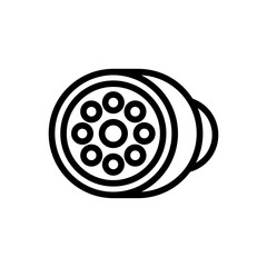 led round spotlight icon vector. led round spotlight sign. isolated contour symbol illustration