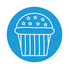 Cupcake block style icon vector design