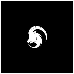 head goat white Silhouette vector ready print