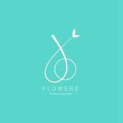 Abstract flower icon logo vector design template
