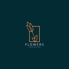 Abstract flower icon logo vector design template