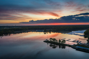 Aerial Sunrise Mercer County Park 