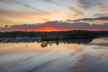 Aerial Sunrise Mercer County Park 