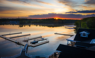 Aerial Sunrise Mercer County Park 