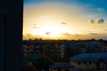 sunset in Lagos city