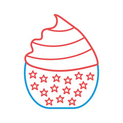 Ice cream cup line and fill style icon vector design