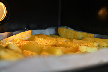 Baked potatoes in the oven