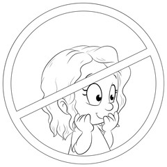 Falsches Verhalten - nicht ins Gesicht fassen - Vektor-Illustration