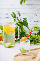 Homemade citrus infused water