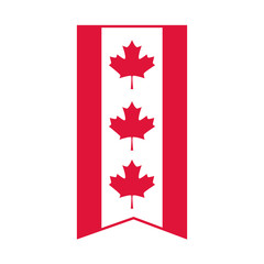 canada day, canadian flag bunting decoration emblem flat style icon