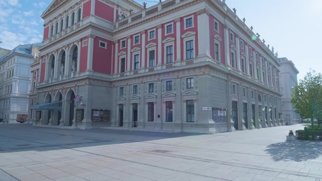 VIENNA, AUSTRIA September 7, 2018: Wiener Musikverein one of the best historic concert hall in the world and home of the Vienna Philarmonic Orchestra on Musikvereinsplatz in city center.