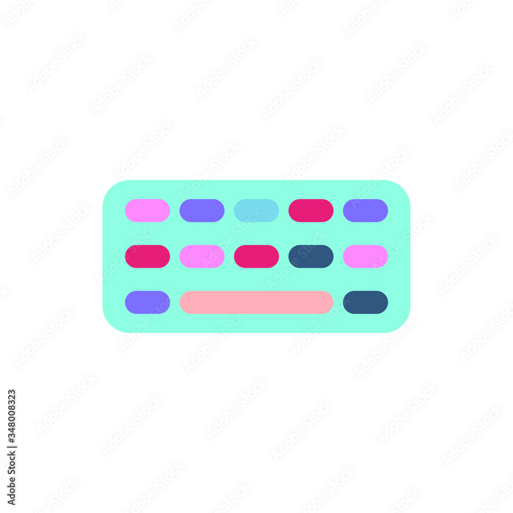 Fototapete keyboard icon black flat icon for web and mobile app on white background, vector symbol