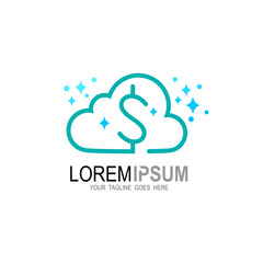 Cloud money business finance company logo template, Money icons symbol