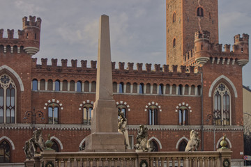 Asti, Italy - jan 2020: square named after Count Ottolenghi in m