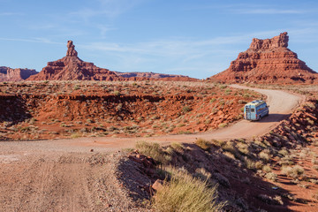 Camper Van on a Dirt Road in the South West USA