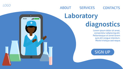 Landing page laboratory diagnostics. Online recording for laboratory diagnostics on the site.