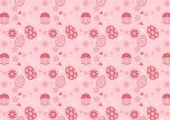 Easter eggs of seamless pattern on pink background