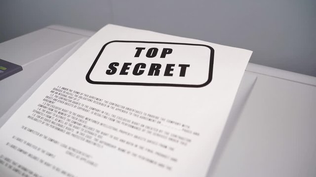 TOP SECRET Text typed on laser printer. Top secret document is printed on the office Fax.