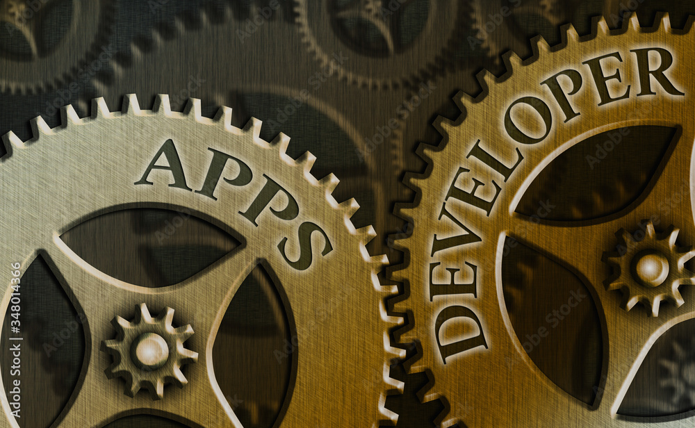 Poster conceptual hand writing showing apps developer. concept meaning graphic artist software programmer a