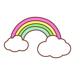 Rainbow cartoon illustration isolated on white background