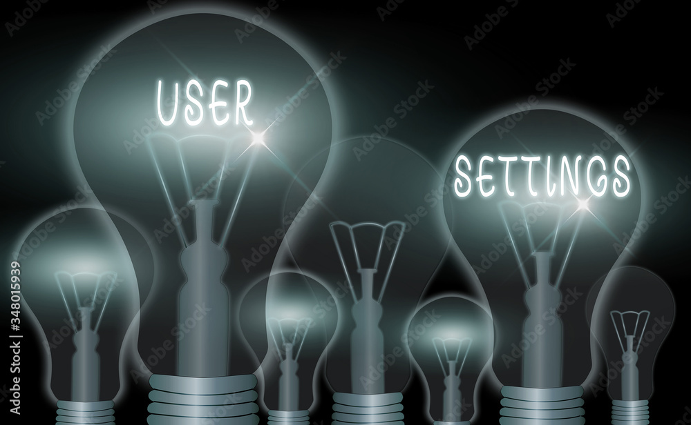 Poster handwriting text writing user settings. conceptual photo configuration of appearance operating syste