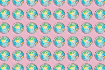 pattern of globes in a plastic case