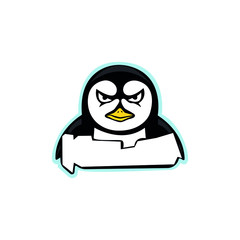 Penguin logo template. Isolated vector icon on white background