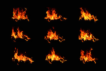 A set of flaming flame night-time flame flaming birds / flames for the background, distinctive and...