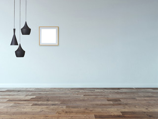 Fototapeta na wymiar modern empty house interior design and lamp. 3D illustration