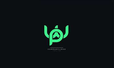 wp pw w p Letter Logo Alphabet Design Icon Vector Symbol