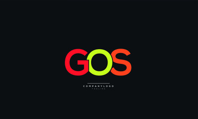 GOS Letter Logo Alphabet Design Icon Vector Symbol